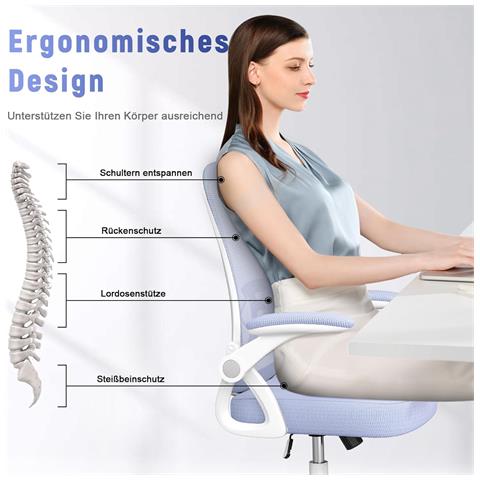 Sedia Ufficio Con Ruote Girevoli - Braccioli Regolabili Altezza Regolabile E Schienale Inclinabile - Viola - Foto 2