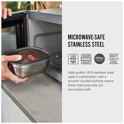 Multi-function Steel Food Box Set Small - 3pcs. - Foto 2