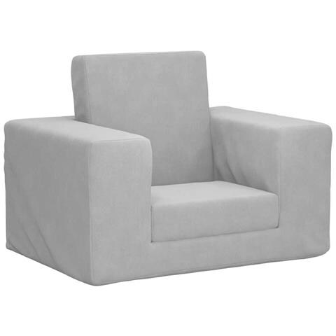 Divano per Bambini Grigio Chiaro in Morbido Peluche - Foto 1