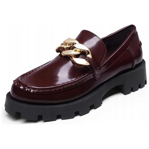 Mocassini Da Donna Con Plateau Borgogna Taglia 40 - Foto 1