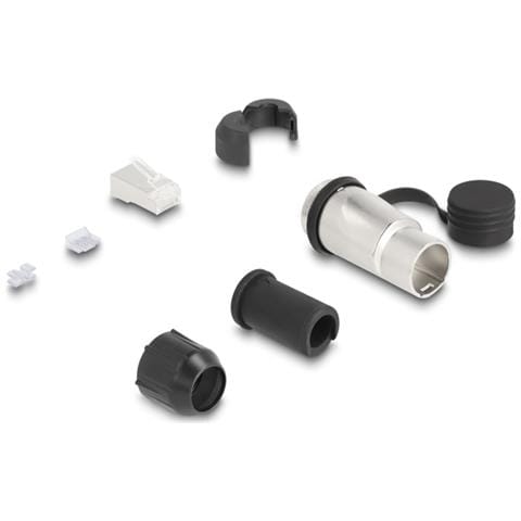 Spina modulare RJ45 Cat. 6A con accoppiatore passante e cappuccio di protezione - Foto 1