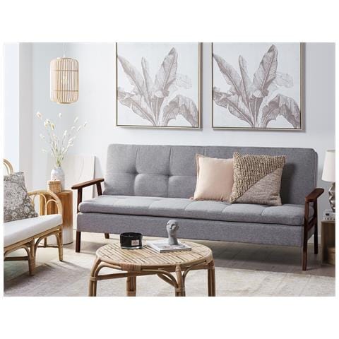Divano Letto 3 Posti Tjorn Tessuto Grigio Chiaro - Foto 1
