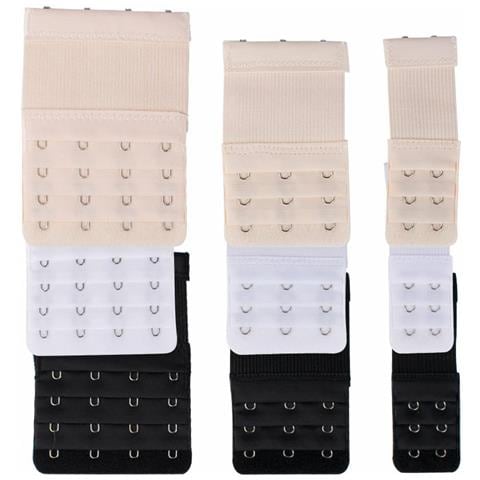 Set Di Estensori Per Reggiseno (2 Ganci, 3 Ganci, 4 Ganci), Nero, Bianco, Nudo - Foto 1