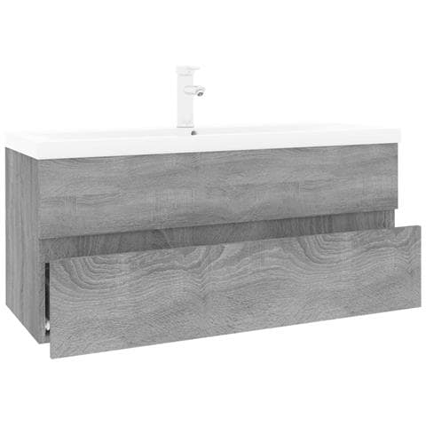 Mobile Bagno E Lavabo Integrato Grigio Sonoma Legno Multistrato - Foto 2
