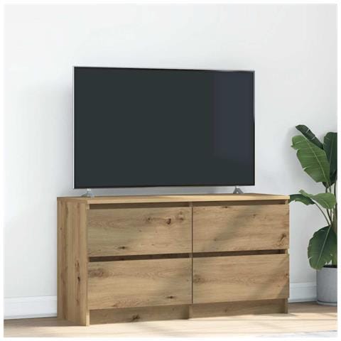Mobile Tv Rovere Artigianale 100x35x54 Cm In Legno Multistrato - Foto 1
