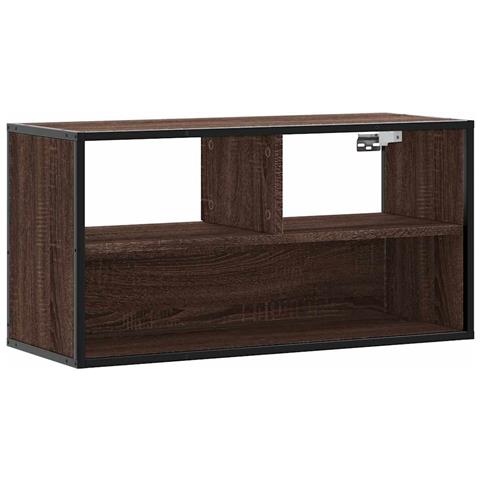 Mobile Tv Rovere Marrone 80x31x39,5cm Legno Multistrato Metallo - Foto 2