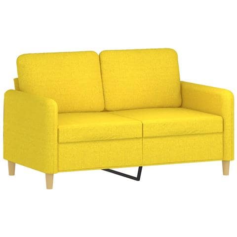 Set Di Divani 3 Pz Con Cuscini Giallo Chiaro In Tessuto - Foto 3