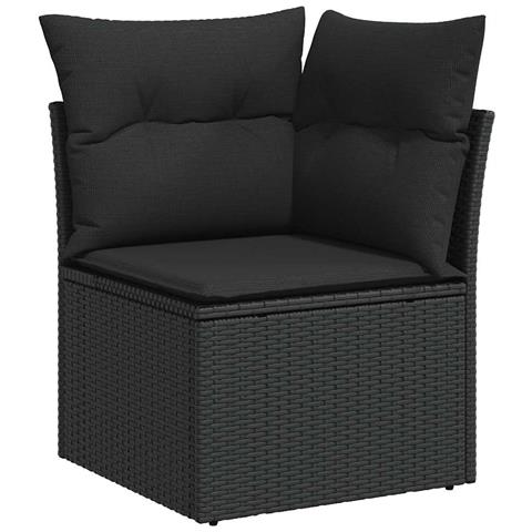 Set Divani Da Giardino Con Cuscini 7pz Nero Polyrattan - Foto 3