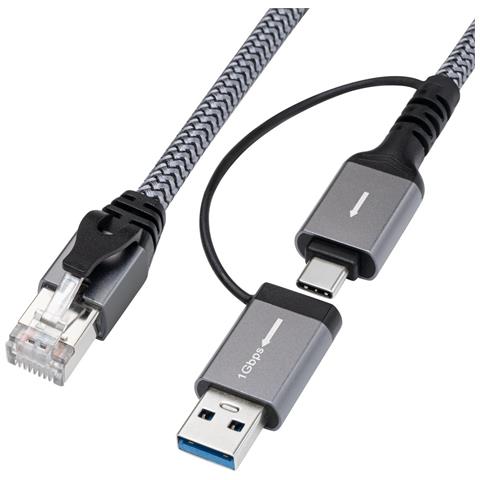 MC-RJ45USBC-01 adattatore per inversione del genere dei cavi USB-A / USB-C RJ45 Nero - Foto 1