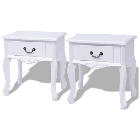 Lusso Casadino -  Armadietti Da Letto 2 Pezzi Mdf Bianco - Foto 2