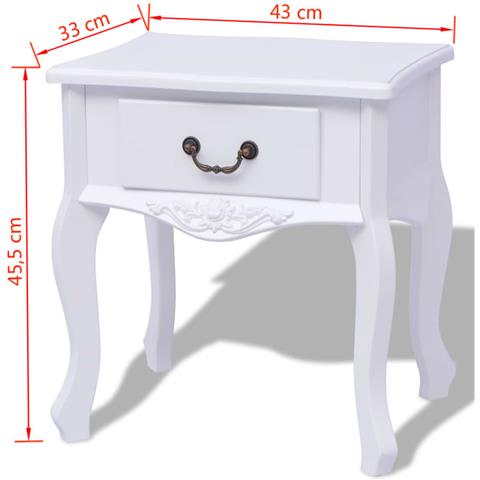 Lusso Casadino -  Armadietti Da Letto 2 Pezzi Mdf Bianco - Foto 5