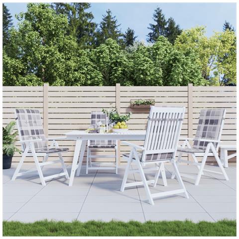 Lusso Casadino - Cuscini Per Sedie 4 Pz Grigi A Quadri 120x50x3 Cm In Tessuto - Foto 8