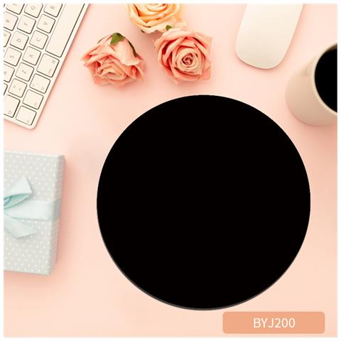 Tappetino Per Mouse Rotondo Con Bordi Cuciti Black S - Foto 2