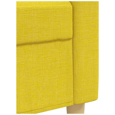 Set Divani 4 pz con Poggiapiedi e Cuscini Giallo Chiaro Tessuto - Foto 9