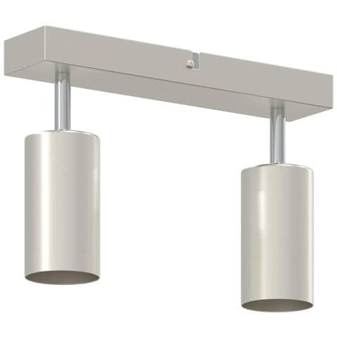 Faretto da soffitto 2 vie regolabili nichel spazzolato GU10 - Foto 2
