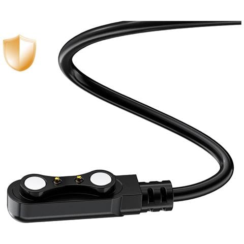 Cavo Magnetico Per Smartwatch Doppia Spina Con Presa Usb 60 Cm, Nero - Foto 2