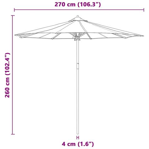 Ombrellone da Giardino Grigio Scuro 270x260 cm in Bambù - Foto 7