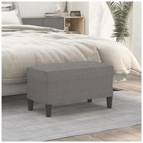Panca Grigio Scuro 70x35x41 cm in Tessuto - Foto 2