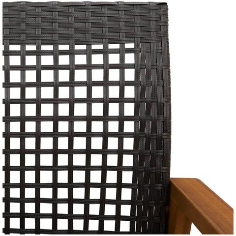 Set Salotto da Giardino 5 pz Nero in Polyrattan e Legno Acacia - Foto 9