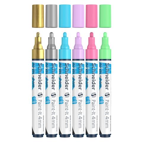 Paint-It evidenziatore 6 pz Tipo di punta Oro, Azzurro, Verde chiaro, Rosa chiaro, Viola, Argento - Foto 1