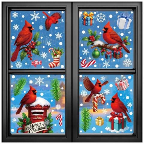 Set Di 4 Adesivi Decorativi Natalizi - Uccellini Di Zucchero Creativi - Foto 1