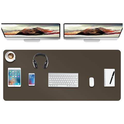 Tappetino Per Scrivania Mousepad In Pelle Antiscivolo Xl 120x60 Cm Marrone - Foto 1