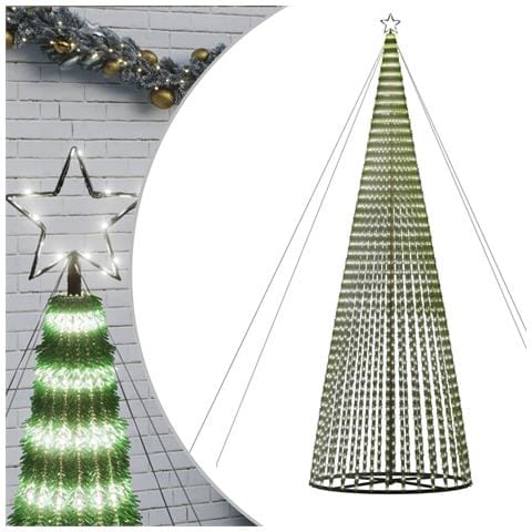 Albero di Natale a LED 1544 LED Bianco Freddo 500 cm - Foto 1