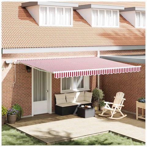 Tenda Retrattile with 450 × 300 cm Rosso e bianco - Foto 2