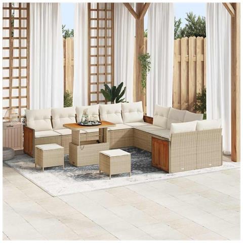 Set Divano da Giardino 13 pcs Beige e Crema 90 x 55 x 71 cm - Foto 2