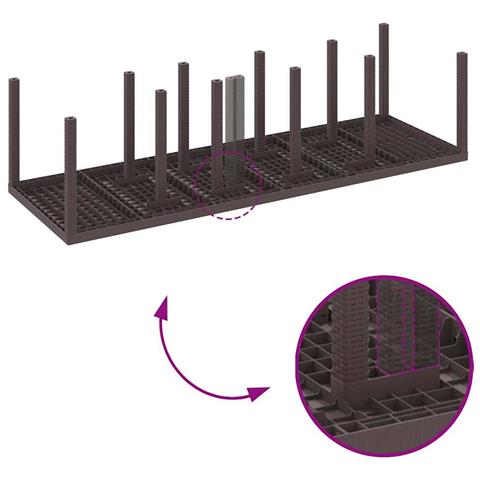 Tavolo da Giardino Marrone 300 x 100 x 73 cm polyrattan - Foto 8