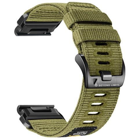 Cinturino In Nylon A Sgancio Rapido Compatibile Con Garmin Fenix 8/7x / 6x /epix Pro Green 22 Mm - Foto 2