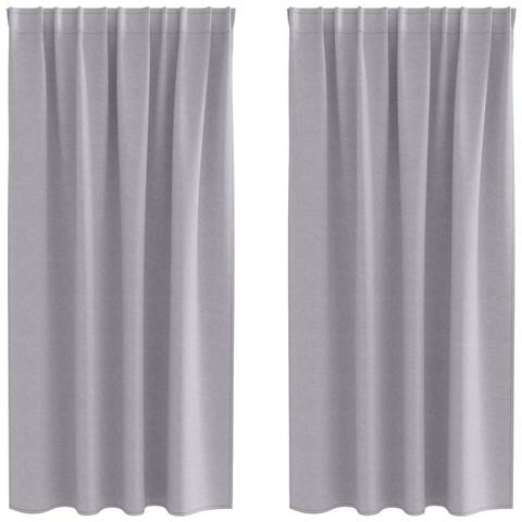 Tende con tende 2 pcs Grigio Metallico Poliestere - Foto 1