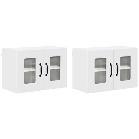 Pensile cucina 2 pcs Bianco 60 x 31 x 40 cm Legno multistrato - Foto 1