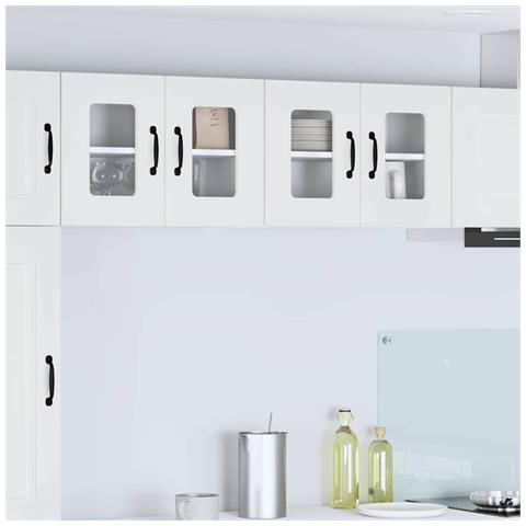 Pensile cucina 2 pcs Bianco 60 x 31 x 40 cm Legno multistrato - Foto 2
