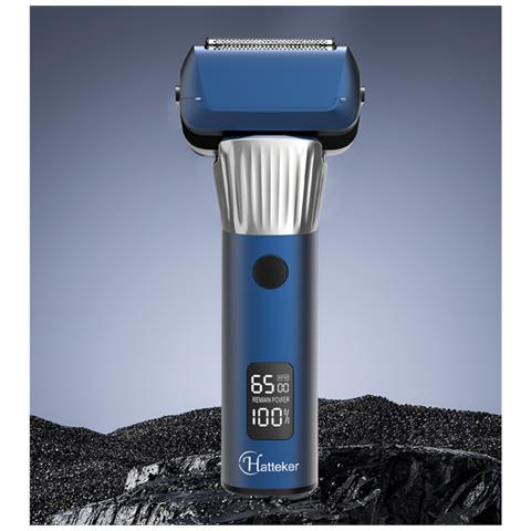 Rasoio Elettrico A 5 Lame Per Uomo - Wet & Dry, Display Led, Ricaricabile Senza Fili Blue - Foto 5