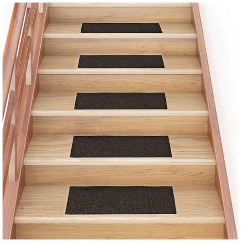 Tappetini per scale autoadesivi 30 pz 60x25 cm marrone scuro rettangolari - Foto 2