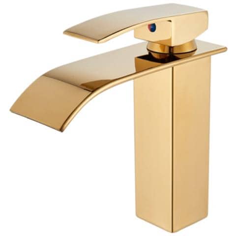 Rubinetto per lavabo da bagno, Blackswan, tipo M103, modello oro lucido, misura 19,3 cm - Foto 1