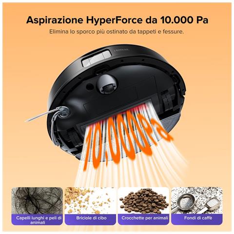 Q10 S5+ Set Robot Aspirapolvere con Stazione, 10.000Pa, Panno Sollevabile, Pulizia VibraRise 2.0 (3000 volte /min), Anti-groviglio, Evitamento degli Ostacoli, Strategie dei Tappeti, APP,Nero - Foto 2