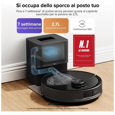 Q10 S5+ Set Robot Aspirapolvere con Stazione, 10.000Pa, Panno Sollevabile, Pulizia VibraRise 2.0 (3000 volte /min), Anti-groviglio, Evitamento degli Ostacoli, Strategie dei Tappeti, APP,Nero - Foto 8