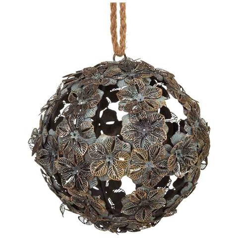 Sfera Decorativa In Metallo Dorato 16,5x16,5x18h - Foto 2