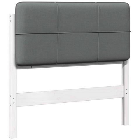 Testiera imbottita Bianco e grigio chiaro 75 cm Pino massello - Foto 1