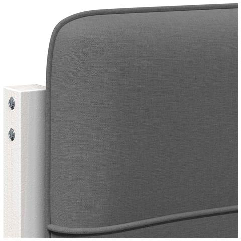 Testiera imbottita Bianco e grigio chiaro 75 cm Pino massello - Foto 9