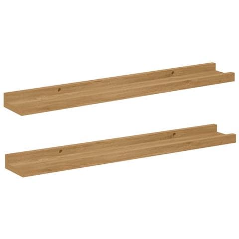 Scaffale da parete con lo scaffale 2 pcs Marrone 60 x 9 x 3 cm - Foto 1