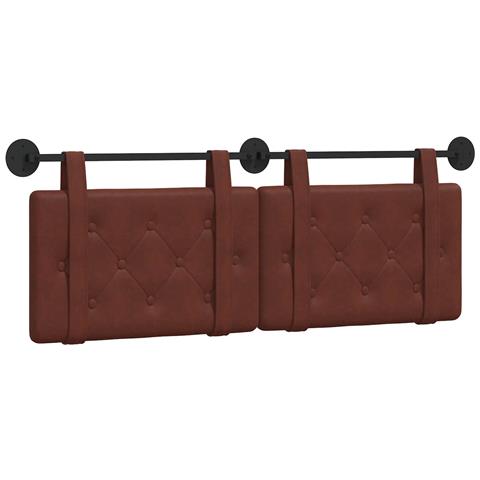 Testata appesa Marrone Lucido 130 x 55 x 5 cm PU Antico - Foto 1
