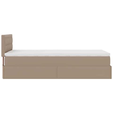 Struttura Letto Pouf con Materasso 100x200 cm Similpelle - Foto 9