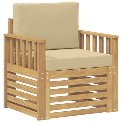 2 Pezzo Set di divani da esterno Poliestere Bianco e Beige - Foto 1