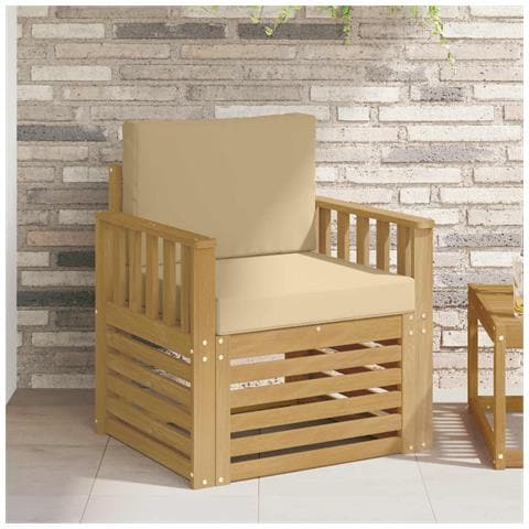 2 Pezzo Set di divani da esterno Poliestere Bianco e Beige - Foto 2