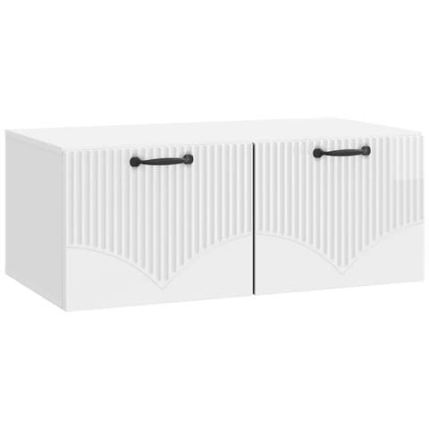 Mobile Porta TV da Muro Bianco Lucido 78,5 x 41 x 30 cm - Foto 1