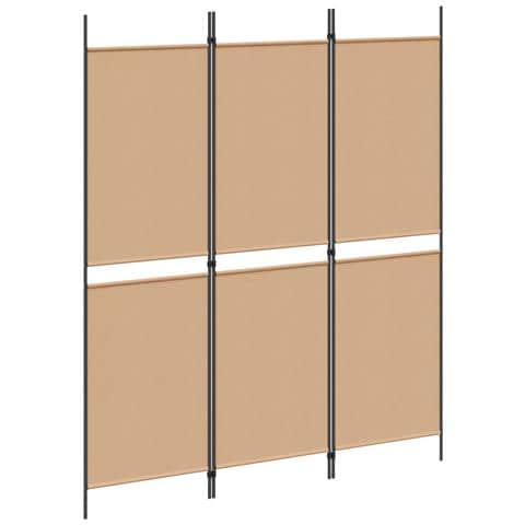 Paravento a 3 pannelli Beige 150 x 180 cm Tessuto - Foto 1