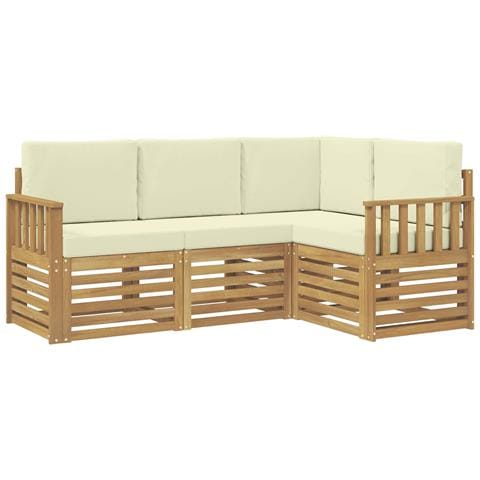 Set di divani da esterno 4 pcs Bianco e Crema - Foto 1